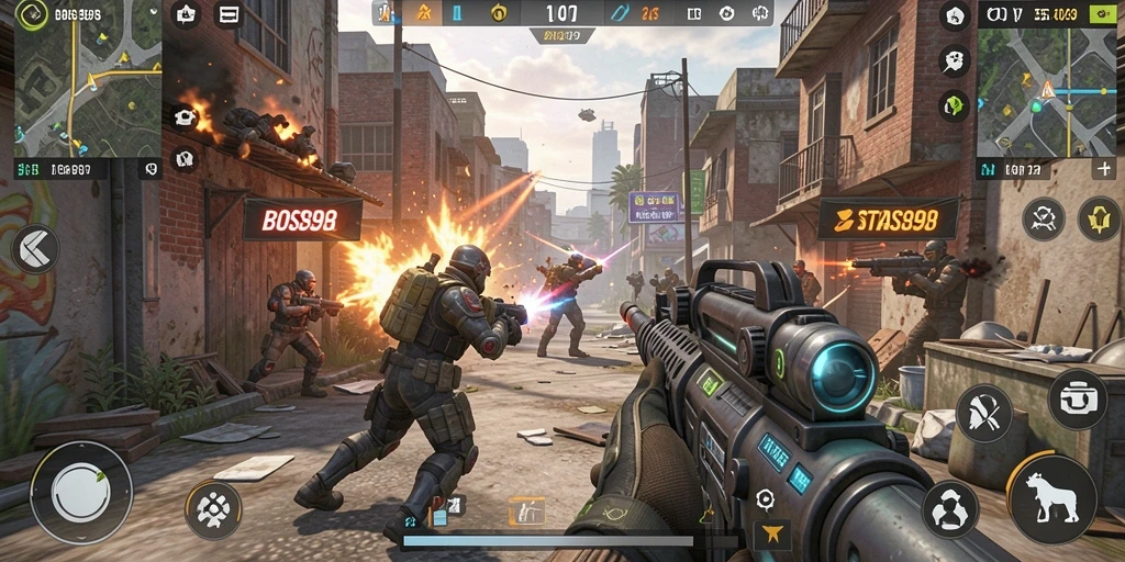Tangkapan layar gameplay BOS898 yang menunjukkan aksi menegangkan di lapangan.