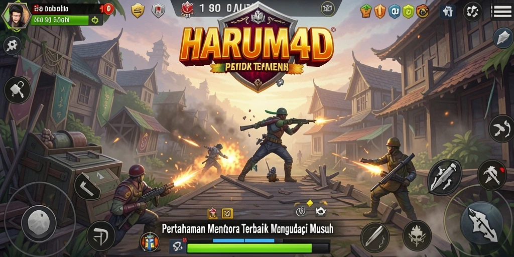 Screenshot gameplay menarik dari HARUM4D dalam aksi Tower Defense.