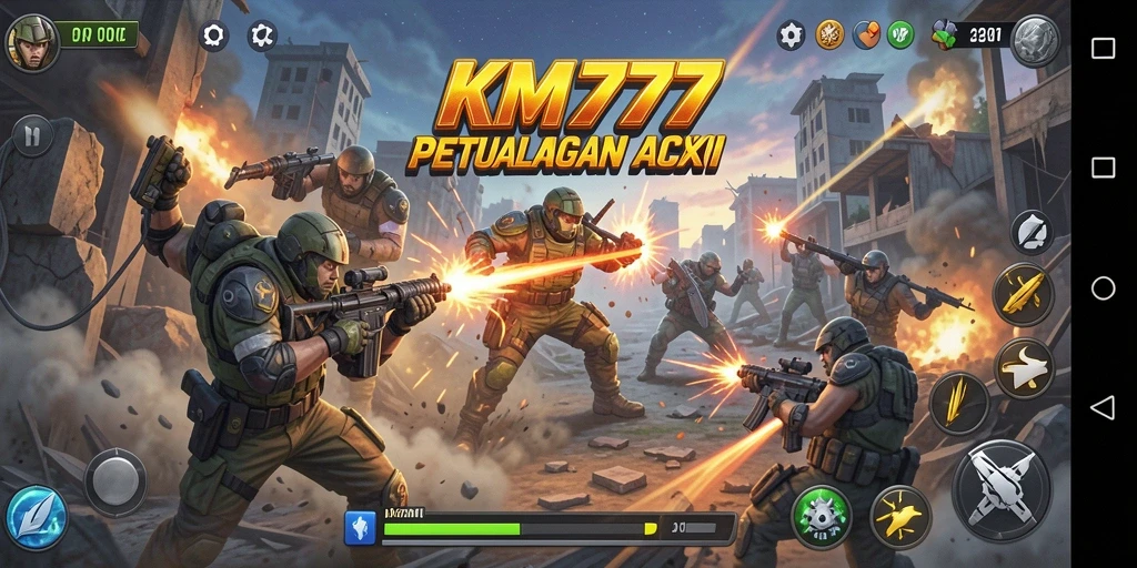 Tampilan gameplay KM777 yang mendebarkan dan penuh aksi.