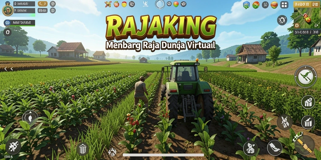 Tampilan gameplay RAJAKING yang menarik dalam dunia pertanian.