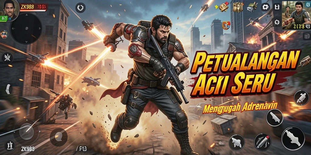 Tampilan gameplay ZK988 yang menegangkan dan seru.